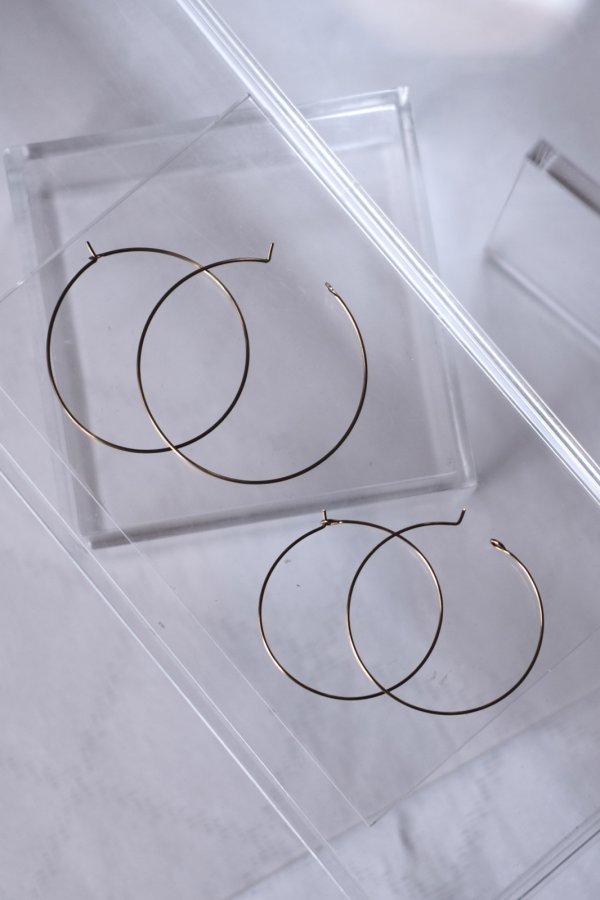 画像1: 真鍮 スキニーフープピアス (1)