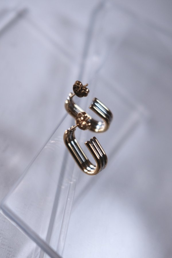 画像5: ステンレス トリプルラインフックラウンドピアス (5)