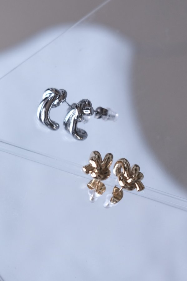 画像3: ステンレス ノットイヤーロープフックピアス (3)