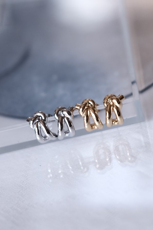 画像2: ステンレス ノットイヤーロープフックピアス (2)