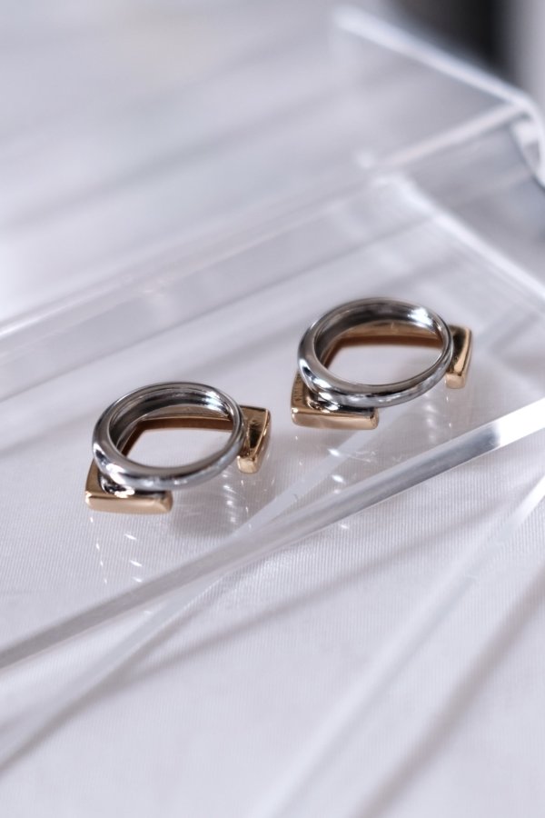 画像5: ステンレス サークル＆スクエアレイヤーリング (5)