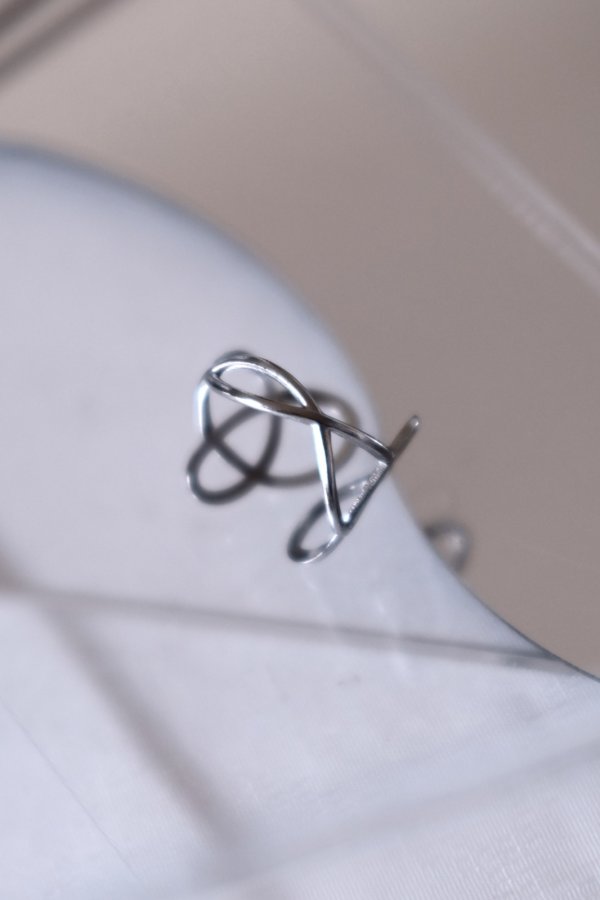 画像6: ステンレス アシンメトリーホローラインリング (6)