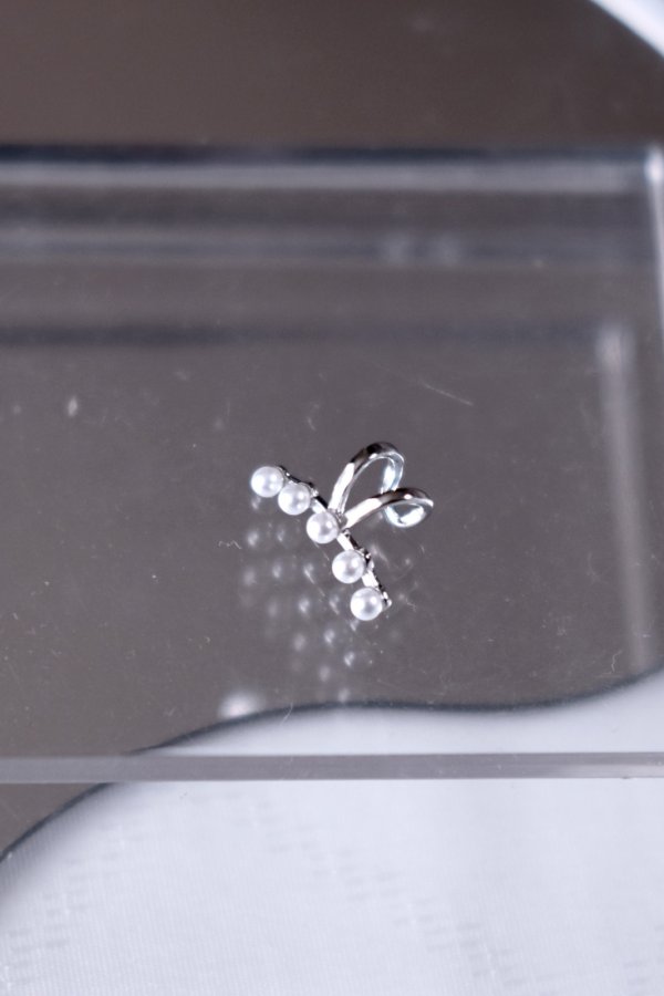 画像2: SILVER925メッキ 5パールラインクリップイヤーカフ (2)