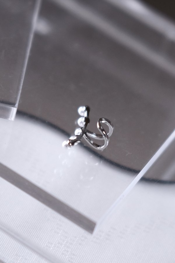 画像3: SILVER925メッキ 5パールラインクリップイヤーカフ (3)