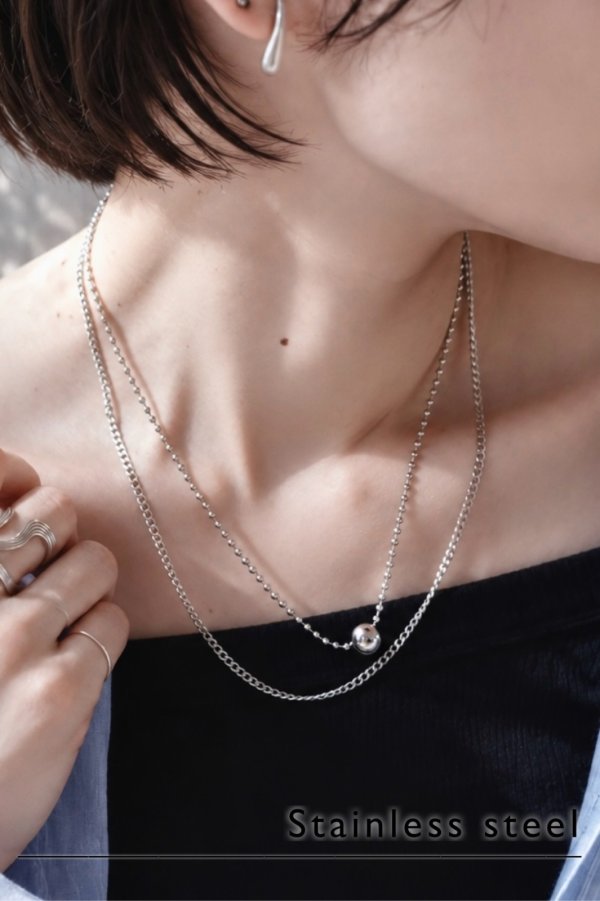 画像1: 【20%OFF】ステンレス 3mm幅 キヘイチェーンネックレス (1)