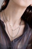 画像1: ステンレス 4mm幅 ロングアズキチェーンネックレス 50cm (1)