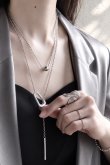 画像2: ホロースクエア＆スティック 3mm幅ロールチェーンスルーネックレス 約68cm (2)