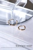 画像1: ステンレス ツイストフープピアス 14mm径 (1)