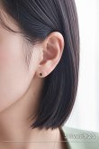 画像1: 【20%OFF】SILVER925 グリーンストーンペブルスタッドピアス (1)