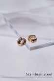 画像1: ステンレス 4mm幅  1ジルコニアフープピアス 10mm径 (1)
