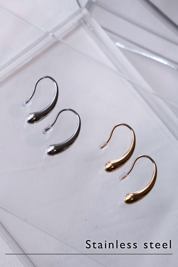 画像3: ステンレス カーブドロップフックピアス (3)