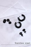 画像1: ステンレス ブラック３Typeピアス (1)
