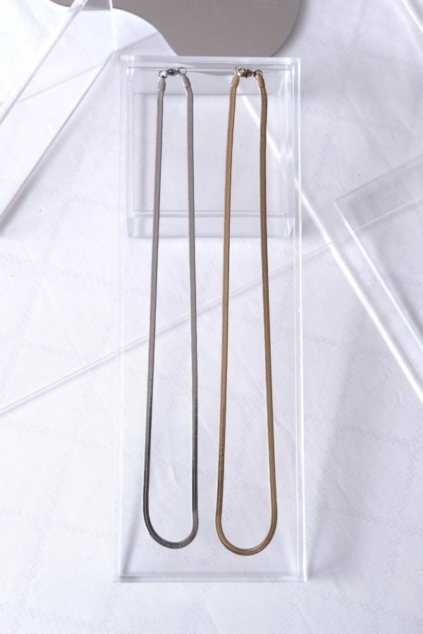 画像3: ステンレス 3mm幅 ヘリンボーンチェーンネックレス 50cm (3)