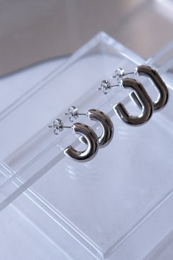 画像6: ステンレス ２Typeミニマルチャンキーピアス (6)