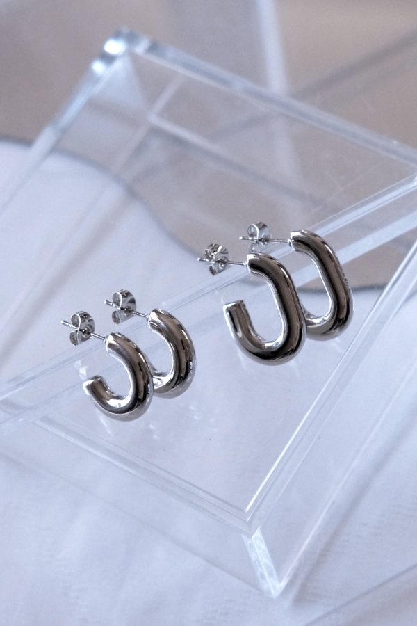 画像4: ステンレス ２Typeミニマルチャンキーピアス (4)