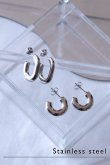 画像1: ステンレス ２Typeミニマルチャンキーピアス (1)