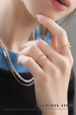 画像1: ステンレス 5.5mm幅 アンデュレートダブルラインリング (1)