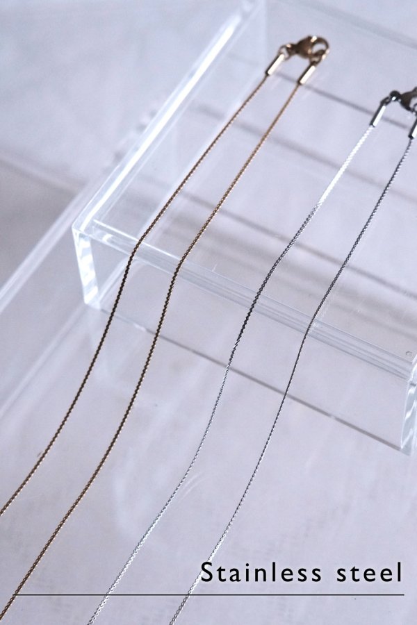画像2: ステンレス ファインフラットチェーンネックレス (2)