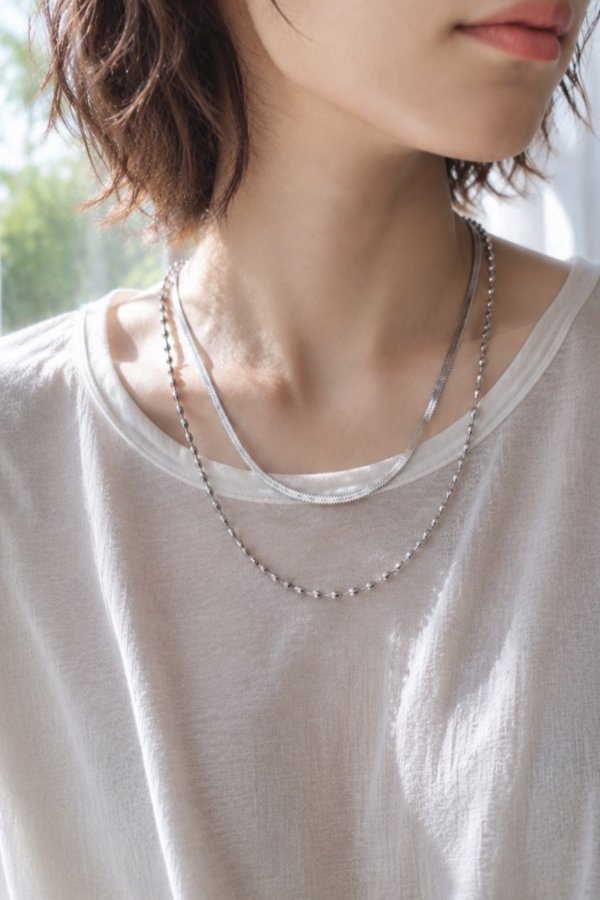 画像9: ステンレス 3mm幅 ヘリンボーンチェーンネックレス 45cm (9)