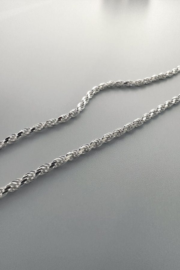 画像3: SILVER925 2.7mm幅 カットロープチェーンネックレス 40cm (3)