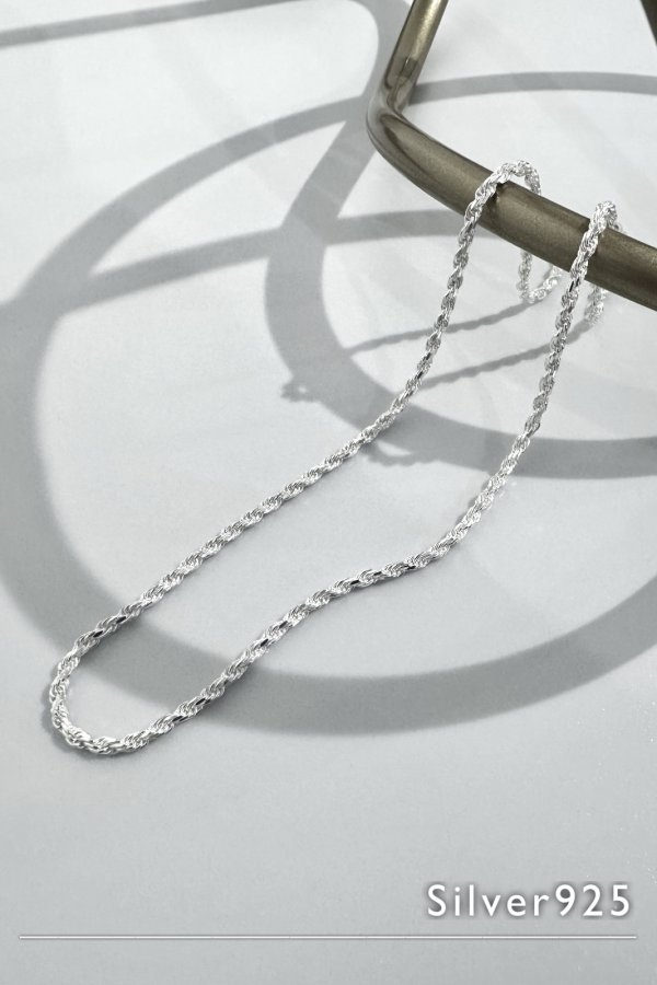 画像2: SILVER925 2.7mm幅 カットロープチェーンネックレス 40cm (2)