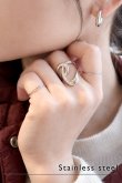画像1: ステンレス ビッグ＆スモールカーブインフィニティリング  (1)