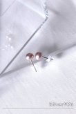 画像1: SILVER925 6mm ピンクパープル淡水パールスタッドピアス (1)