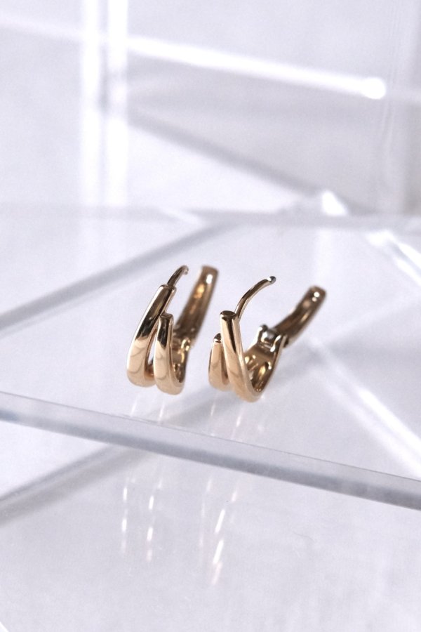 画像5: ステンレス レイヤーダブルラインU型フープピアス (5)