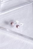 画像2: SILVER925 6mm ピンクパープル淡水パールスタッドピアス (2)