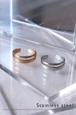 画像2: ステンレス ダイスカット＆スムーズダブルラインリング (2)