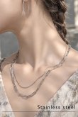 画像1: ステンレス 4mm幅 ロングアズキチェーンネックレス 50cm (1)