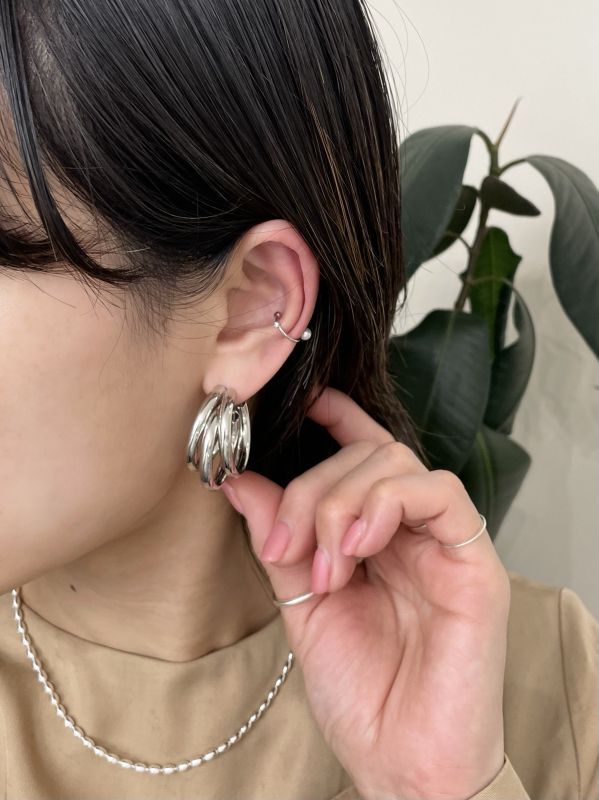 トリプルパイプフープピアス シルバー Conny Webstore