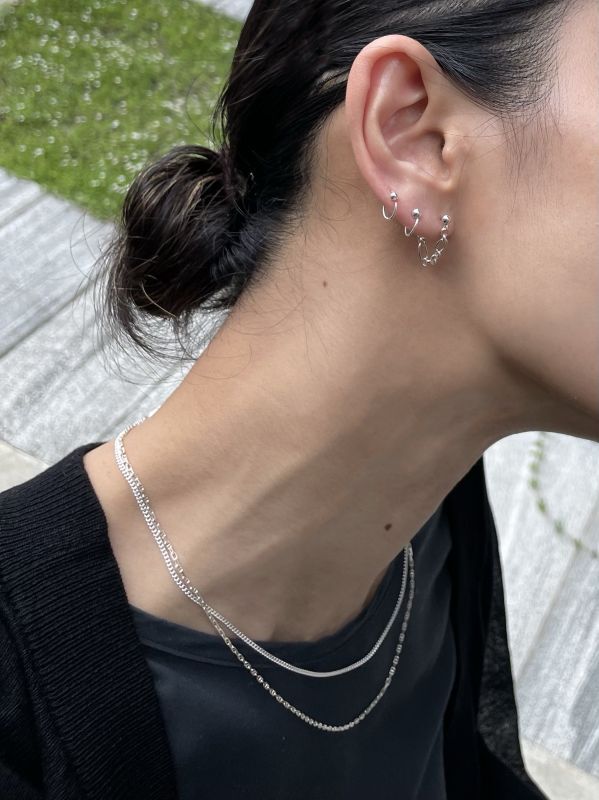 Silver925 オーバル ラウンドチェーンフープピアス シルバー Conny Webstore