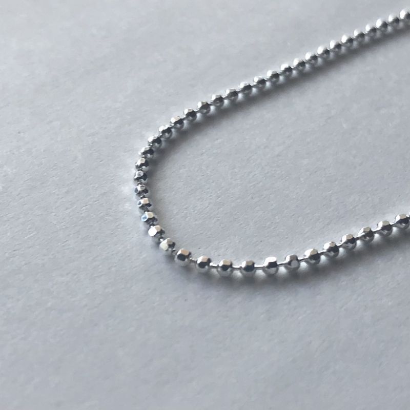 SILVER925 1.5mm幅 ダイヤカットボールチェーンブレスレット