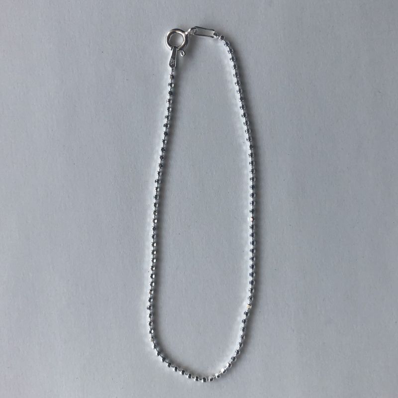 SILVER925 1.5mm幅 ダイヤカットボールチェーンブレスレット