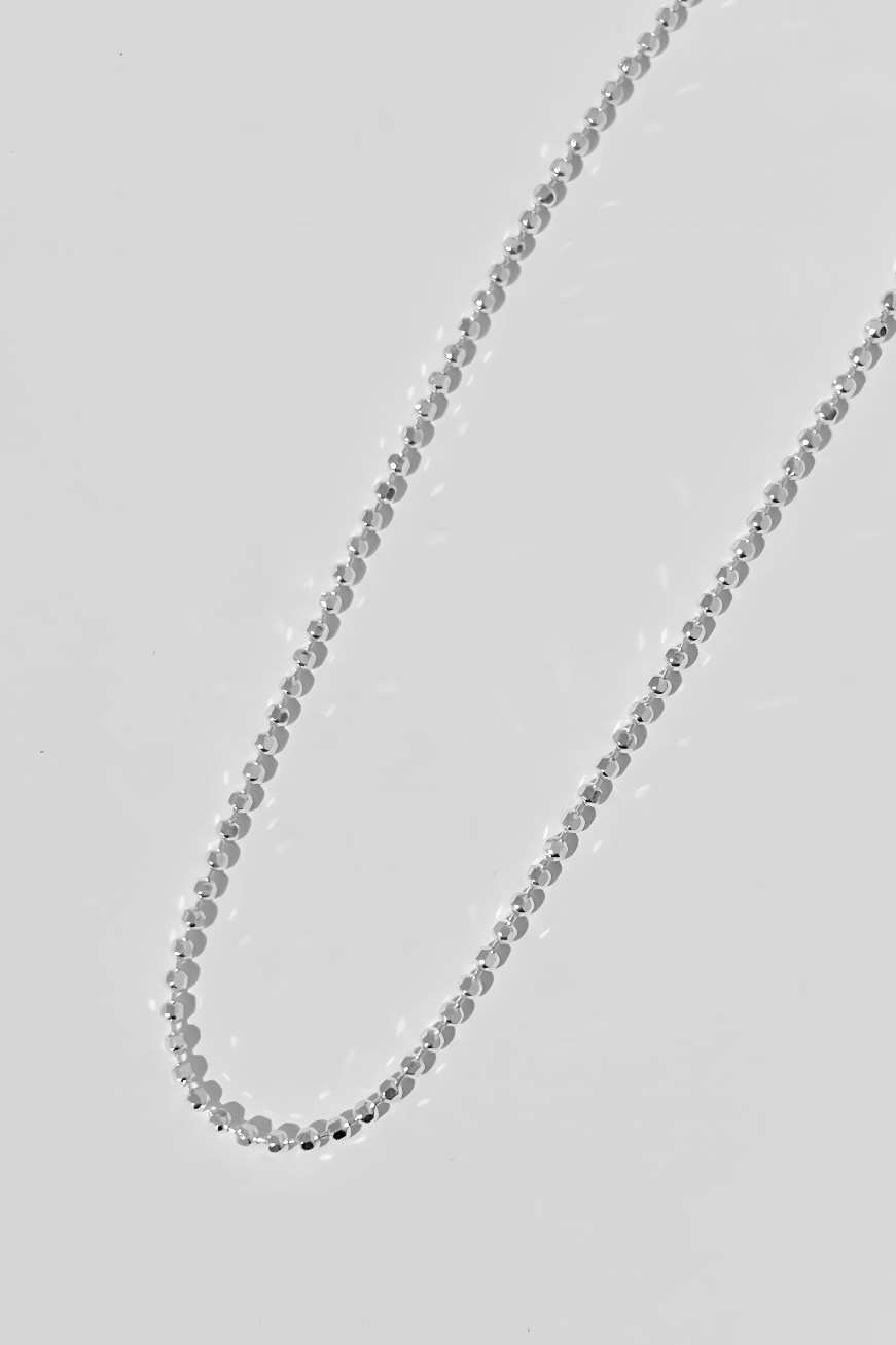 SILVER925 1.5mm幅 ダイヤカットボールチェーンブレスレット